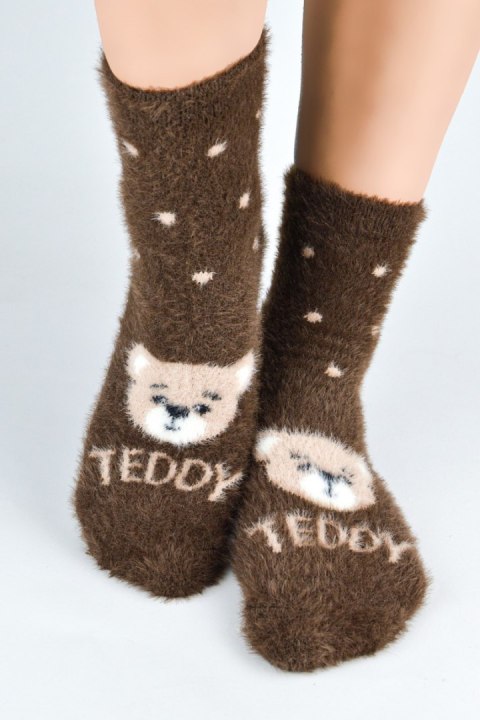 SKARPETY PUCHATE TEDDY SP016 - BEŻOWY, 31-34, C NOVITI