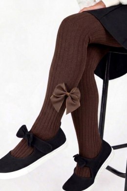RAJSTOPY BAWEŁNIANE PRĄŻEK Z KOKARDĄ RB022 128-146 - BEŻOWY, 140-146, 13 NOVITI