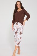 Piżama damska Colette 659/503 brązowa 95% modal, XL CORNETTE