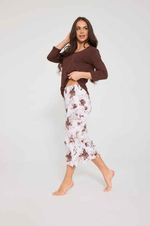 Piżama damska Colette 659/503 brązowa 95% modal, XL CORNETTE