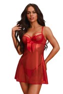 Gifty Red babydoll i stringi - CZERWONY, 2XL/3XL OBSESSIVE