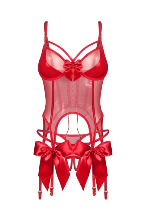 Gifty Red gorset i stringi - CZERWONY, S/M OBSESSIVE
