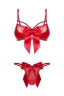 Gifty Red komplet 2-częściowy - CZERWONY, S/M OBSESSIVE