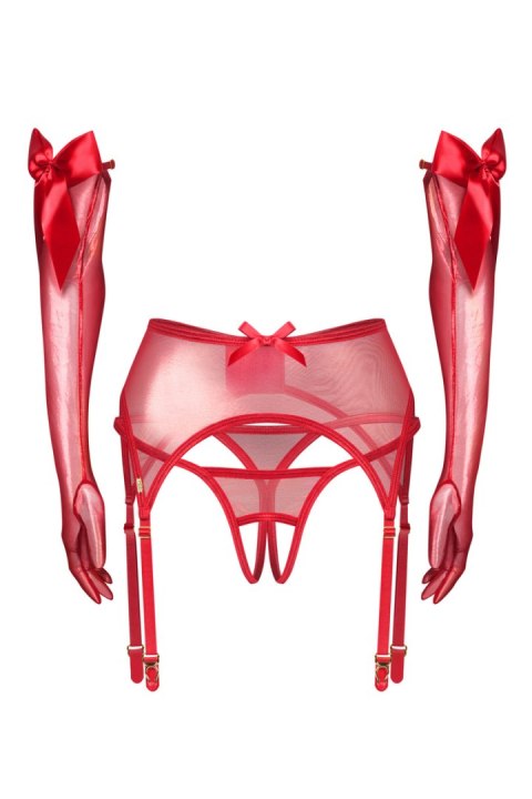 Gifty Red komplet 3-częściowy - CZERWONY, S/M OBSESSIVE