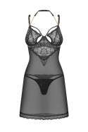 Matildea Black koszulka i stringi - CZARNY, S/M OBSESSIVE