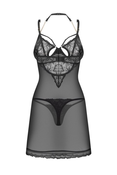 Matildea Black koszulka i stringi - CZARNY, S/M OBSESSIVE