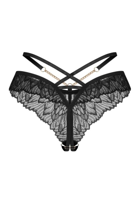 Matildea Black stringi otwarte - CZARNY, L/XL OBSESSIVE