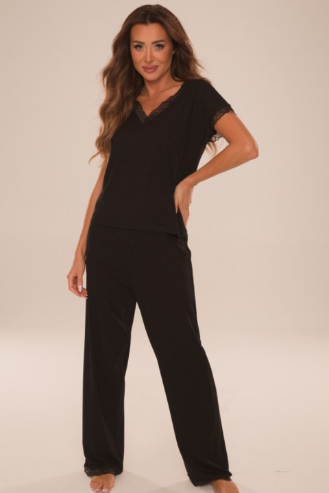 PIŻAMA DAMSKA HAZEL 076 - CZARNY, M DE LAFENSE