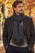 SZALIK MĘSKI GŁADKI CS032 - CZARNY, 34x180 NOVITI