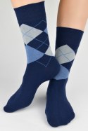 SKARPETY MĘSKIE ELEGANCKIE SB182 - GRANATOWY, 43-46, 10 NOVITI