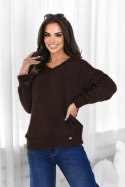 SWETER GIA - CIEMNE BORDO, OVERSIZE, BOR OFF PINK
