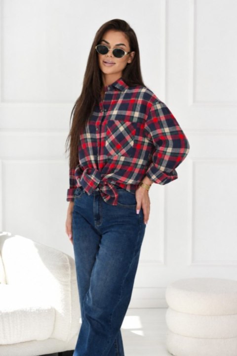 KOSZULA LULU - CZERWONY+GRANAT, L/XL, CZER-GRA OFF PINK