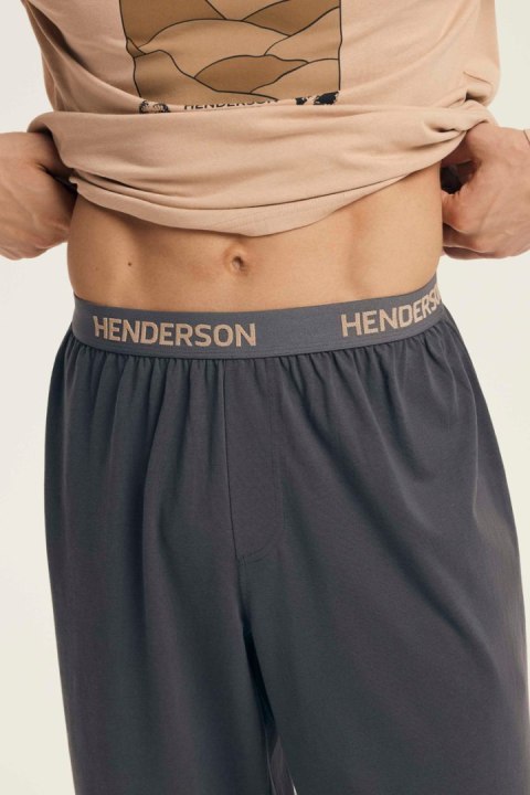 PIŻAMA MĘSKA LURO 43474 AW25 - BEŻOWY-GRAFIT, L HENDERSON