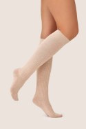 Podkolanówki bawełna GB001 - CREAM MELANGE, 35/38 GABRIELLA