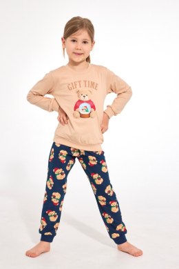 PIŻAMA GIRL KIDS DR 594/204 GIFT TIME - BEŻ, 110-116 CORNETTE
