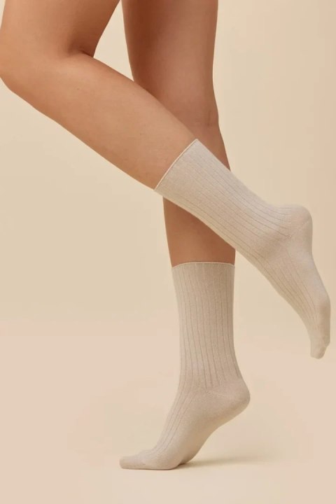 Skarpetki z wełną kaszmir GB012 - BEIGE MELANGE, 39/41 GABRIELLA