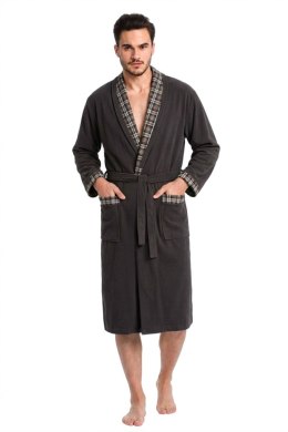 SZLAFROK MĘSKI BAWEŁNA FR-005 - STALOWY, XL, 5 DOROTA
