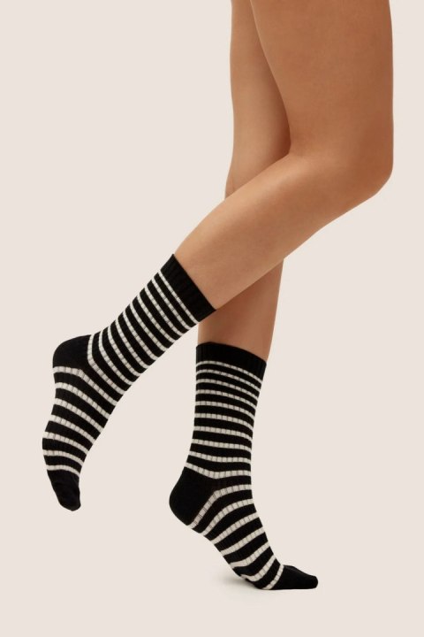 Skarpetki z wełną GB007 - CHOCOLATE/WHITE, 35/38 GABRIELLA
