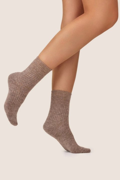 Skarpetki z wełną GB009 - BEIGE MELANGE, 35/38 GABRIELLA