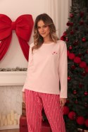 3687 PIŻAMA DAMSKA DŁUGA SELA S-XL - RÓŻOWA, XL TARO