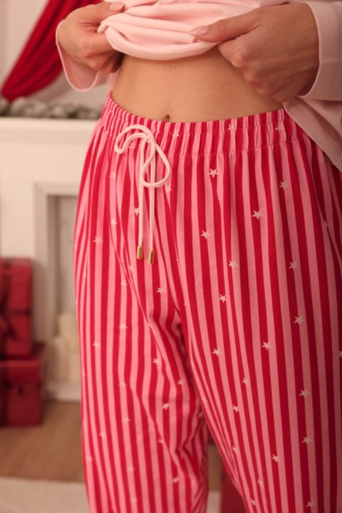 3687 PIŻAMA DAMSKA DŁUGA SELA S-XL - RÓŻOWA, XL TARO