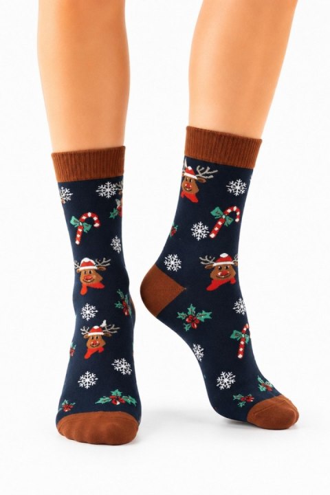 Skarpety baw XMAS SB181 - GRANATOWY, 41-45, 1 NOVITI