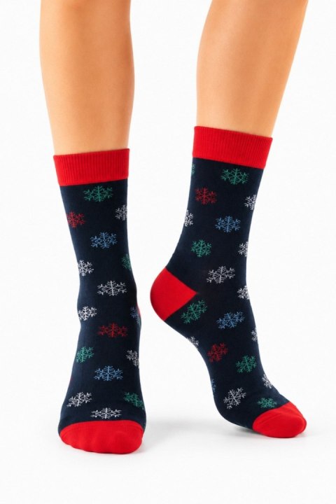 Skarpety baw XMAS SB181 - GRANATOWY, 41-45, 3 NOVITI