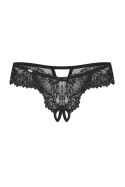 Sparkly Night stringi otwarte - CZARNY, 2XL/3XL OBSESSIVE