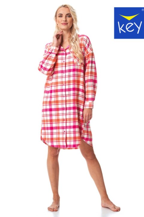 KOSZULA NOCNA DAMSKA LND 437 B23 2XL-4XL - RÓŻÓWO-BIAŁY, 2XL KEY KOSZULA NOCNA DAMSKA LND 437 B23 2XL-4XL - RÓŻÓWO-BIAŁY, 2XL KEY
