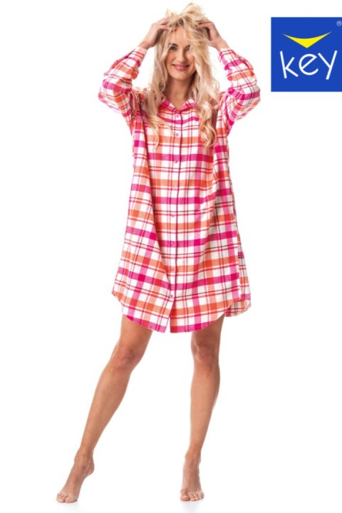 KOSZULA NOCNA DAMSKA LND 437 B23 2XL-4XL - RÓŻÓWO-BIAŁY, 2XL KEY KOSZULA NOCNA DAMSKA LND 437 B23 2XL-4XL - RÓŻÓWO-BIAŁY, 2XL KEY