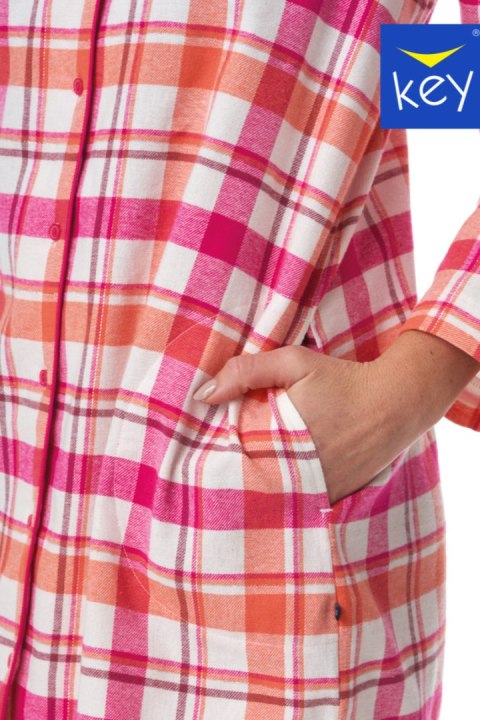 KOSZULA NOCNA DAMSKA LND 437 B23 2XL-4XL - RÓŻÓWO-BIAŁY, 2XL KEY KOSZULA NOCNA DAMSKA LND 437 B23 2XL-4XL - RÓŻÓWO-BIAŁY, 2XL KEY