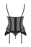 SERENA LOVE GORSET I STRINGI - CZARNY, XL/2XL OBSESSIVE