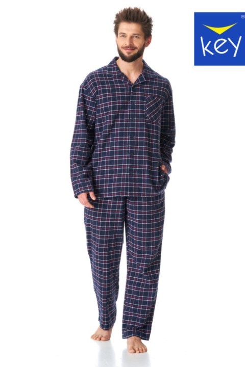 PIZAMA MĘSKA MNS 414 B23 - GRANATOWY, XXL KEY PIZAMA MĘSKA MNS 414 B23 - GRANATOWY, XXL KEY