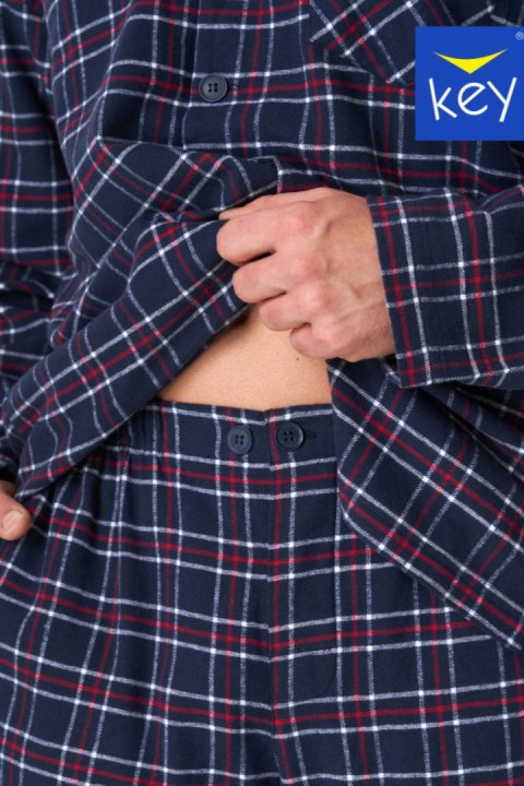 PIZAMA MĘSKA MNS 414 B23 - GRANATOWY, XXL KEY PIZAMA MĘSKA MNS 414 B23 - GRANATOWY, XXL KEY