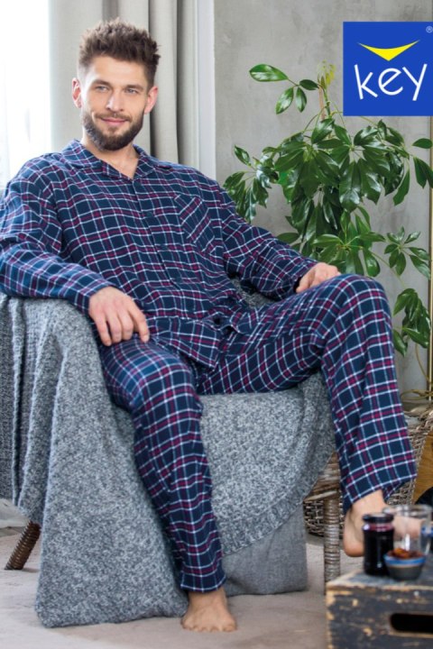 PIZAMA MĘSKA MNS 414 B23 - GRANATOWY, XXL KEY PIZAMA MĘSKA MNS 414 B23 - GRANATOWY, XXL KEY