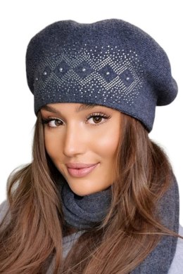 BERET DAMSKI GINGER - RÓZOWY 09, UNIWERSALNY, 09 KAMEA