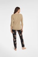 PIŻAMA DAMSKA GARDEN 40928 AW23 - BEŻOWY-CZARNY, L HENDERSON LADIES