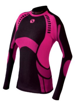 THERMO ACTIVE KOSZULKA WOMEN - CZARNY-BORDO, XL, BORDO SESTO SENSO